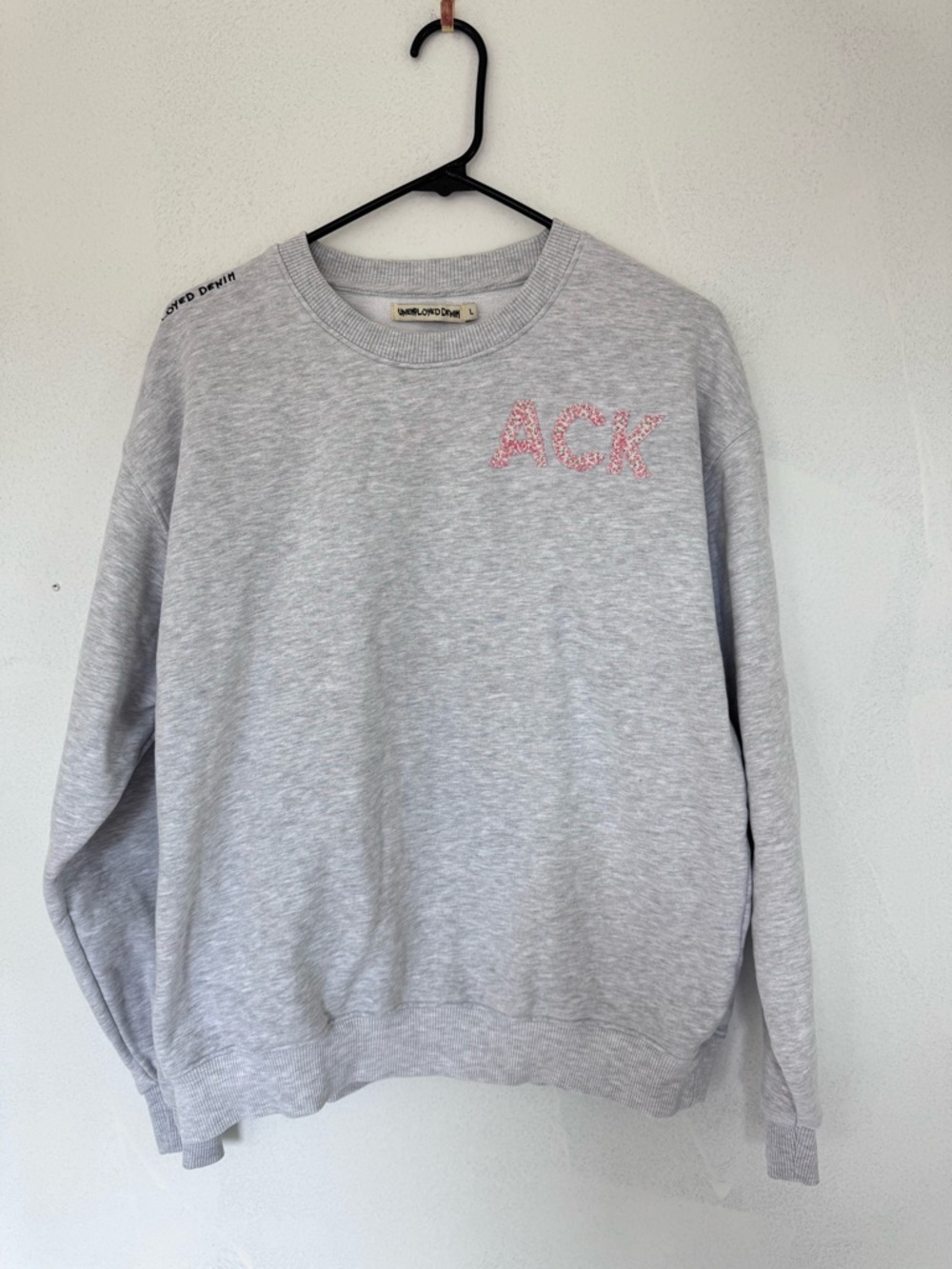 Unemployed Denim Nantucket ACK Crewneck Sweatshirt Gray size Large
